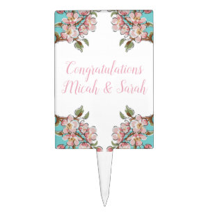 Cherry Blossom Baby Shower Cake Topper