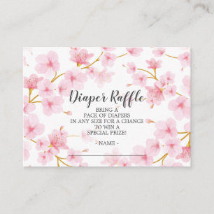 Cherry Blossom Baby Shower Diaper Raffle Ticket Enclosure Card