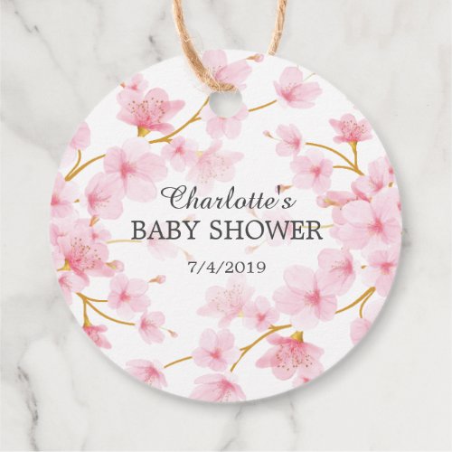 Cherry Blossom Baby Shower Favor Gift Tag