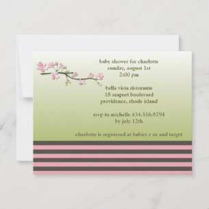 cherry blossom; baby shower invitation