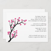cherry blossom; baby shower invitation (Front/Back)
