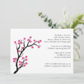 cherry blossom; baby shower invitation (Standing Front)