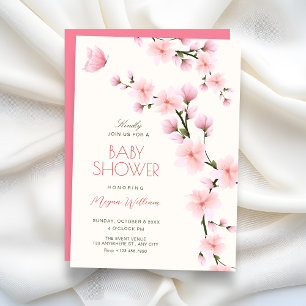 Cherry blossom baby shower invitation
