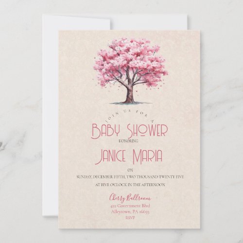 Cherry Blossom Baby Shower Invitation