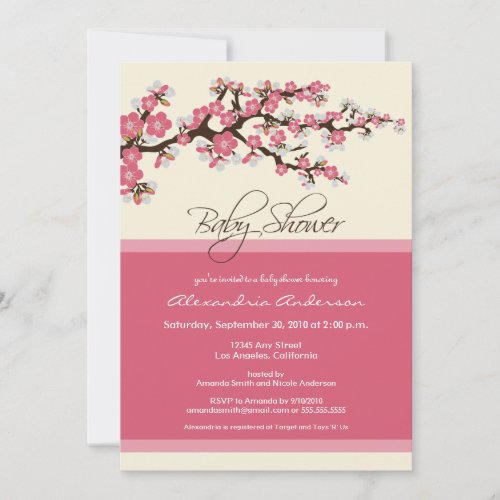 Cherry Blossom Baby Shower Invitation (pink)