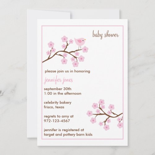 Cherry Blossom Baby Shower Invitations