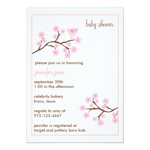 Cherry Blossom Baby Shower Invitations 9