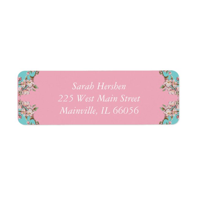 Cherry Blossom Baby Shower Label (Front)