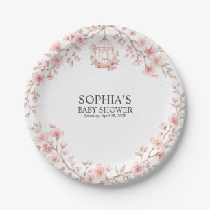Cherry Blossom Baby Shower Paper Plates