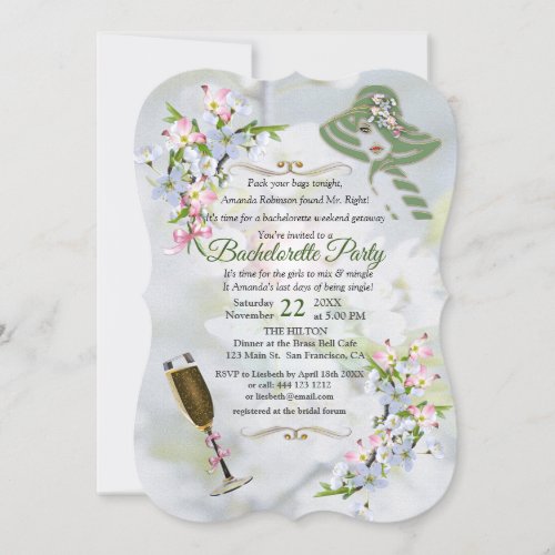 Cherry Blossom Bachelorette Party Invitation