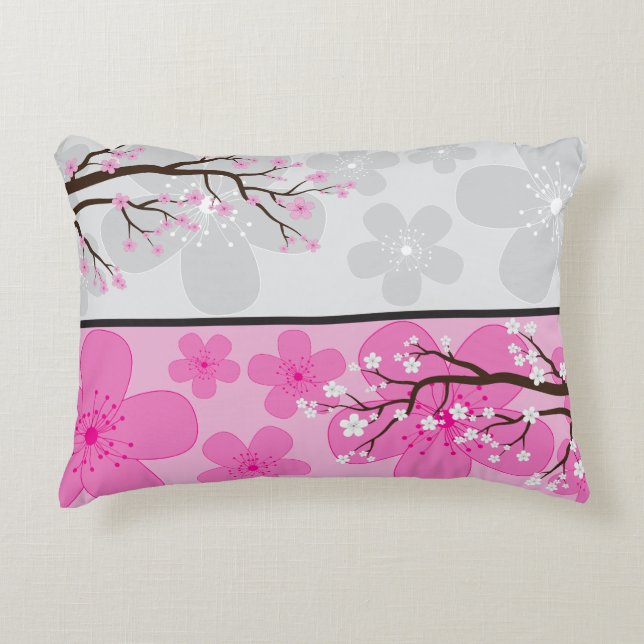 Cherry Blossom Banners Accent Pillow (Front)