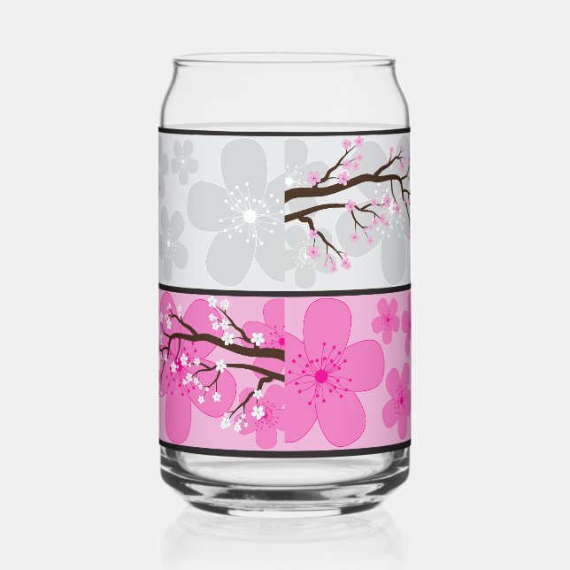 Cherry Blossom Banners Can Glass (Right)