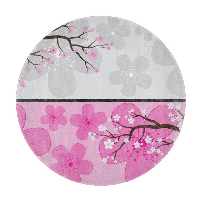 Cherry Blossom Banners Cutting Board (Front)