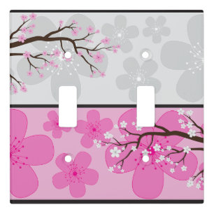 Cherry Blossom Banners Light Switch Cover