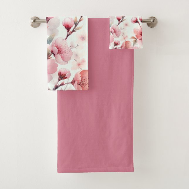 Cherry Blossom Bath Towel Set (Insitu)