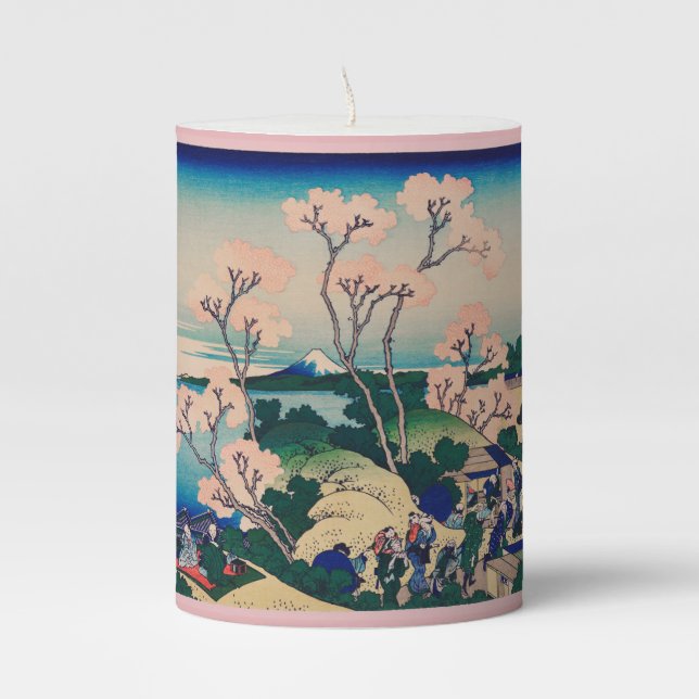 cherry blossom beeswax candle (Front)