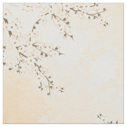 Cherry Blossom Beige Cream Asia Floral Fabric