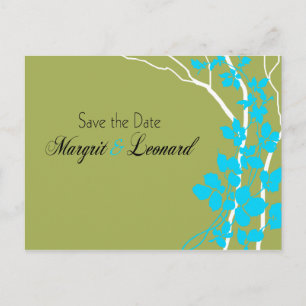 Cherry Blossom Bella Save the Date Announcement Postcard