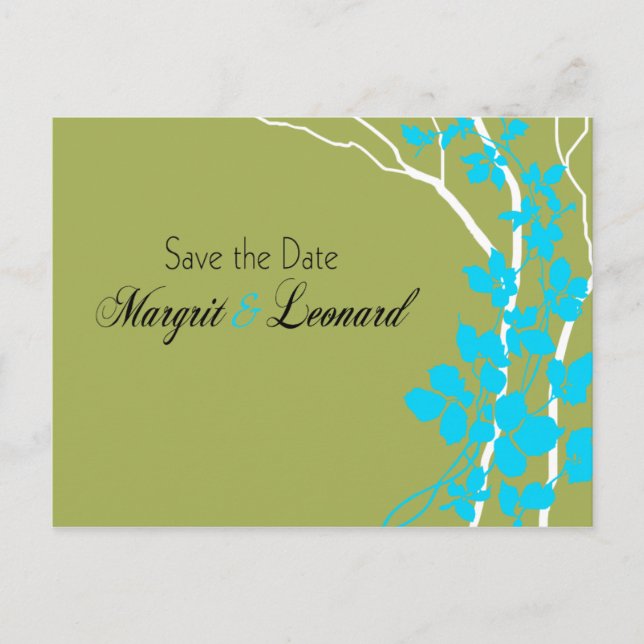 Cherry Blossom Bella Save the Date Announcement Postcard (Front)