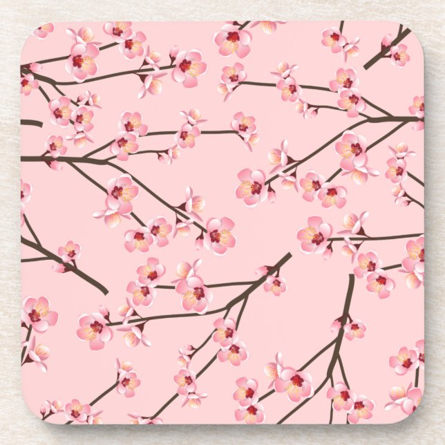 Cherry Blossom Beverage Coaster (Front)