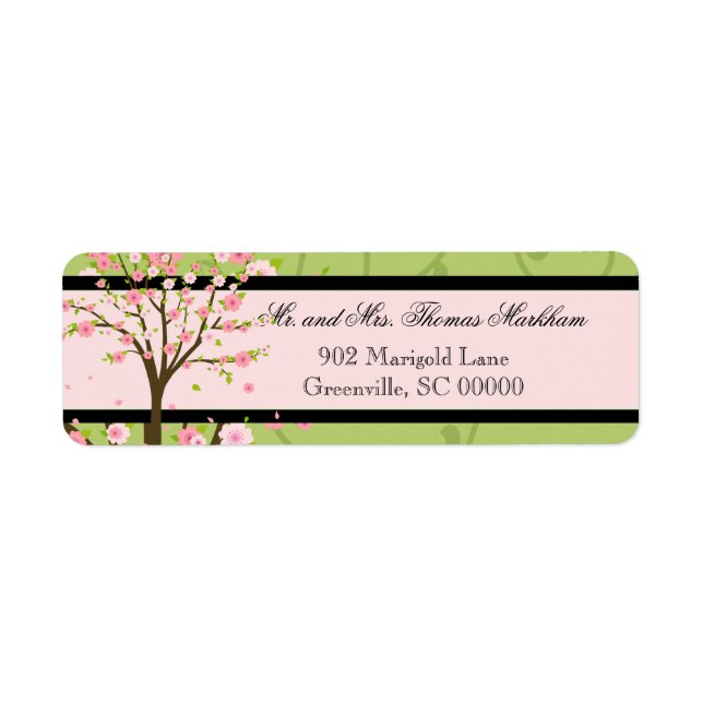 Cherry Blossom Birds Personalized Address Labels (Front)