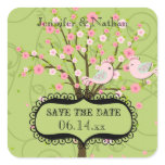 Cherry Blossom Birds Save the Date Stickers