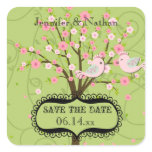 Cherry Blossom Birds Save the Date Stickers