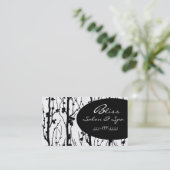 cherry blossom black 1 business card (Standing Front)