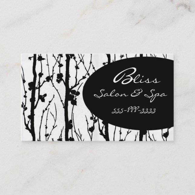 cherry blossom black 1 business card (Front)