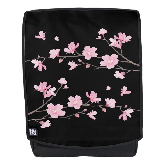 Cherry Blossom - Black Backpack (Front)