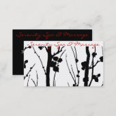 cherry blossom black business card (Front/Back)