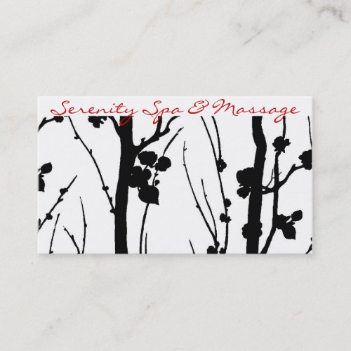 cherry blossom black business card