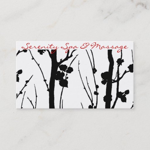 Customizable cherry blossom black business card