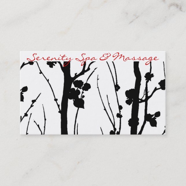 cherry blossom black business card (Front)