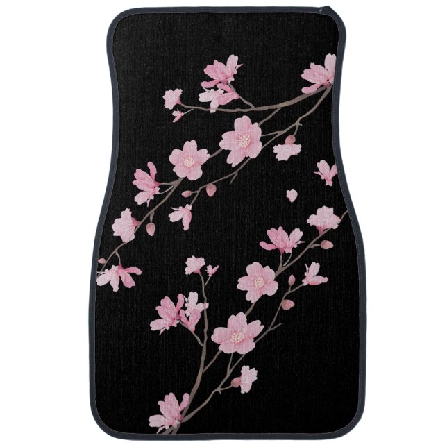 Cherry Blossom – Black Car Floor Mat (Front)