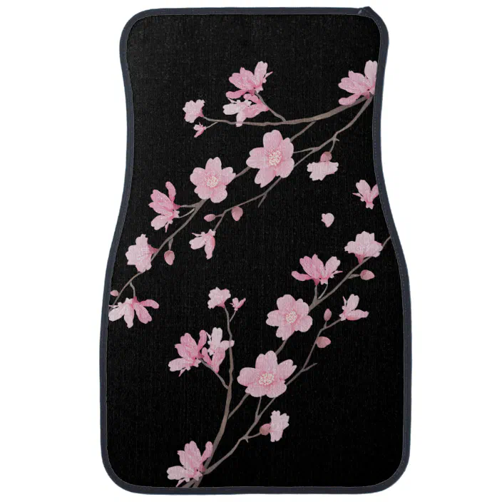 Cherry Blossom  Black Car Floor Mat 