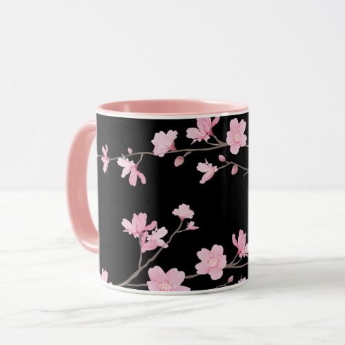Cherry Blossom _ Black Mug