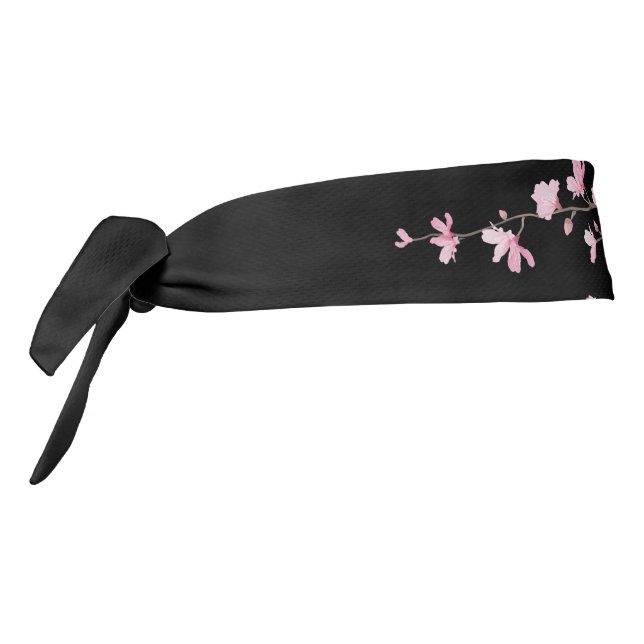 Cherry Blossom - Black Tie Headband (Rotate 270)