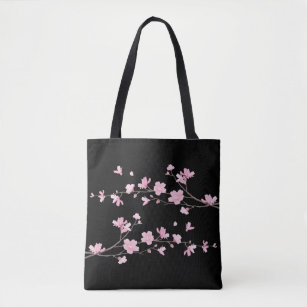 Sakura Cherry Blossom Tote Bag by Catlane 