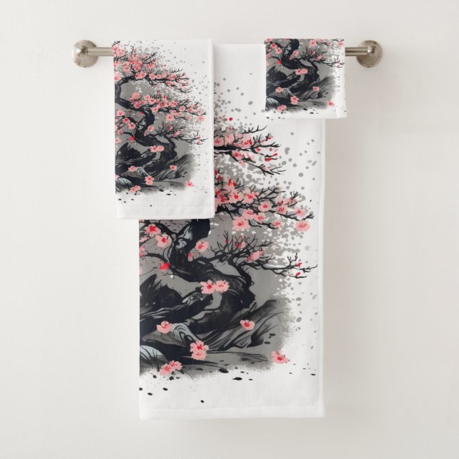 Cherry Blossom Bliss -  Bath Towel Set (Insitu)