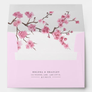 Cherry Blossom Bloom   Floral Branch Style Envelope