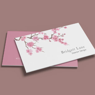 Cherry Blossom Bloom Interior Designer Business Card
