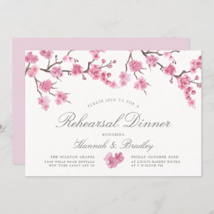 Cherry Blossom Bloom Rehearsal Dinner Invitation