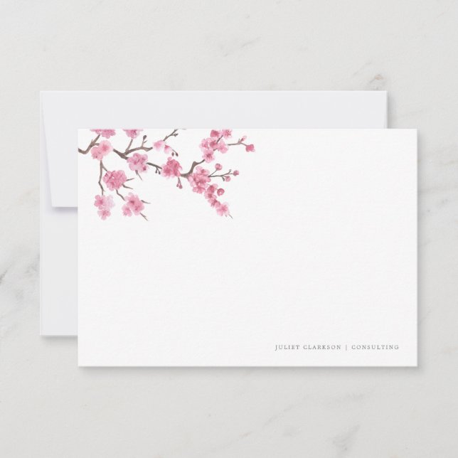 Cherry Blossom Bloom | Stationary Note Card (Front)