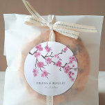 Cherry Blossom Bloom Wedding Classic Round Sticker<br><div class="desc">Create a unique set of monogram wedding stickers featuring a cherry blossom themed.  
All elements of this item are unlocked and customizable,  so have fun creating and making it your own.</div>