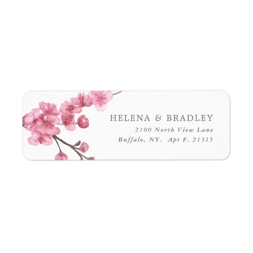 Cherry Blossom Bloom  Wedding Return Address Label