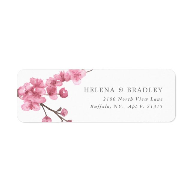 Cherry Blossom Bloom | Wedding Return Address Label (Front)