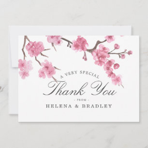 Cherry Blossom Bloom Wedding Thank You Card