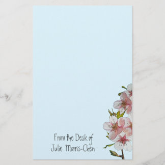 Cherry Blossom Blue Stationery