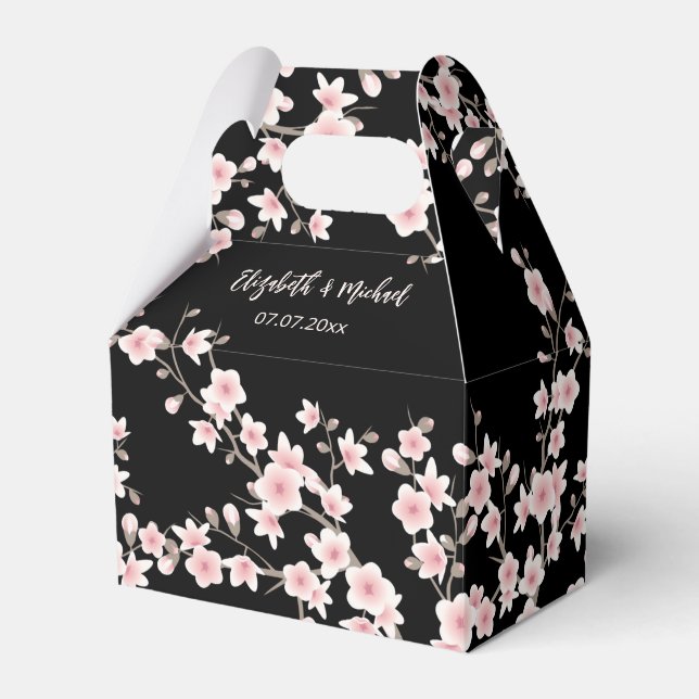 Cherry Blossom Blush Pink | Thank You Favor Boxes (Front Side)